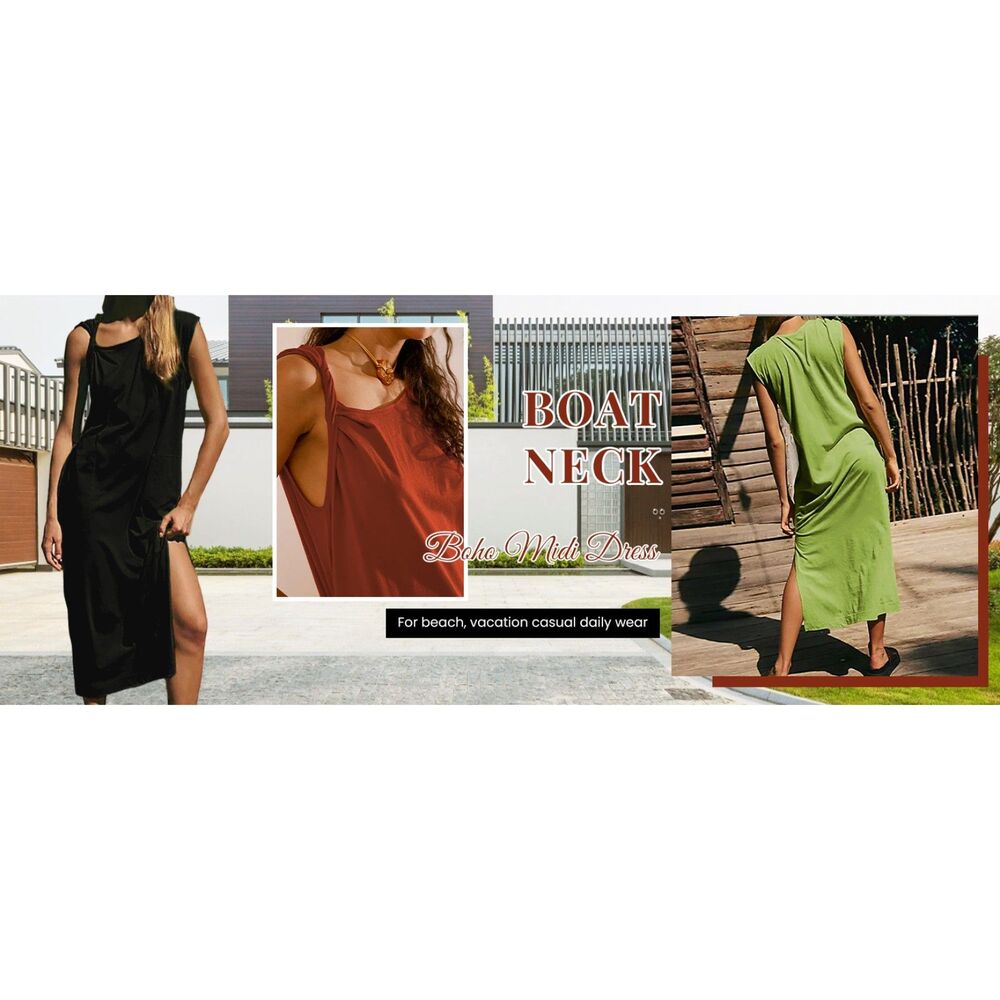 🌿🎨 NEW Riatour XS Pale Green Midi Dress – Asymmetric Straps, Cotton, Pockets - Picture 10 of 10